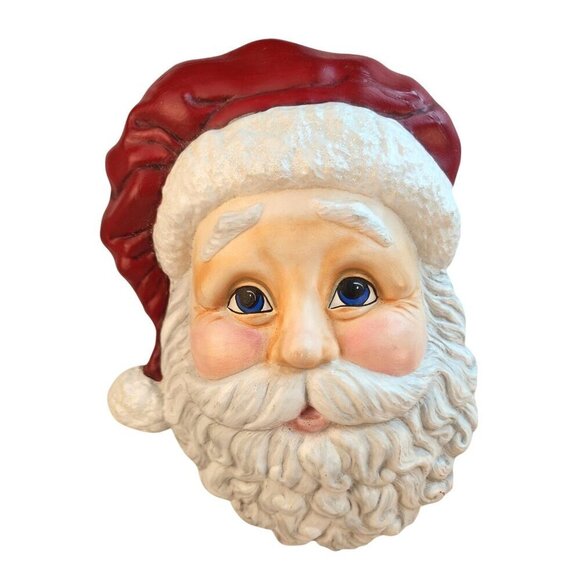 Santa Claus Wall Hanging Christmas Decor Ceramic Christmas Holiday 10 x 8 x 2 in - Picture 3 of 12